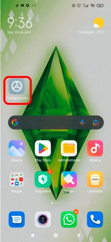 Abrir Ajustes para activar el modo Lite en Xiaomi