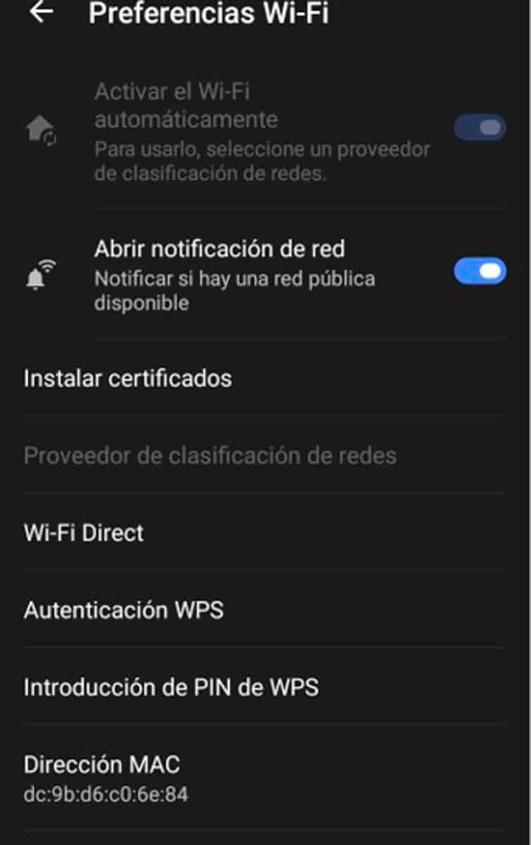 Opcion WIFI Direct