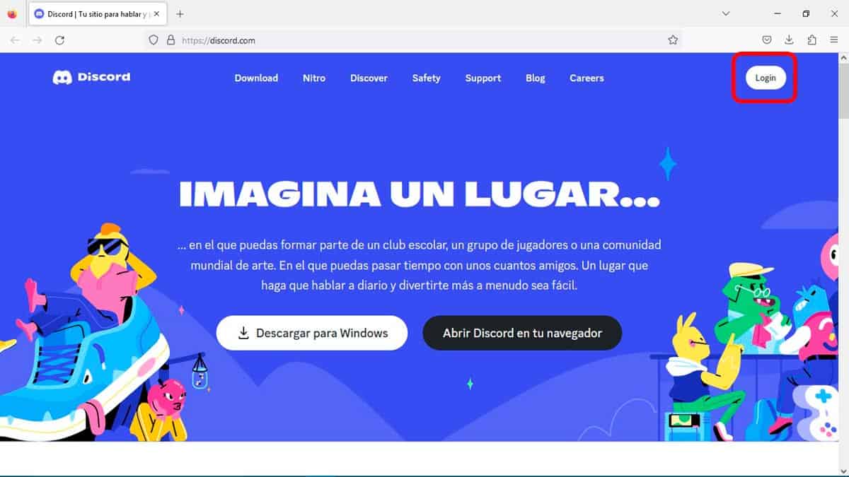 Presionar la opcion Loguin