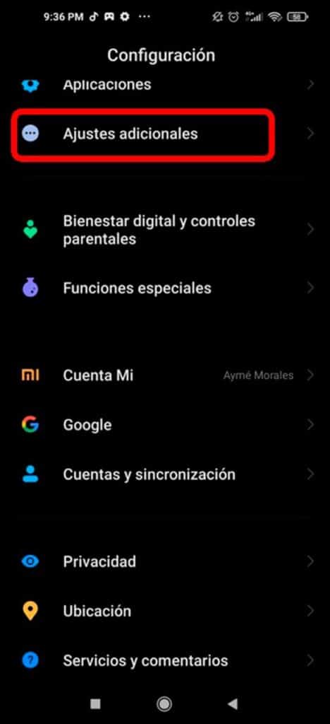 Sesion de Ajustes Adicionales para mejorar los juegos en xiaomi