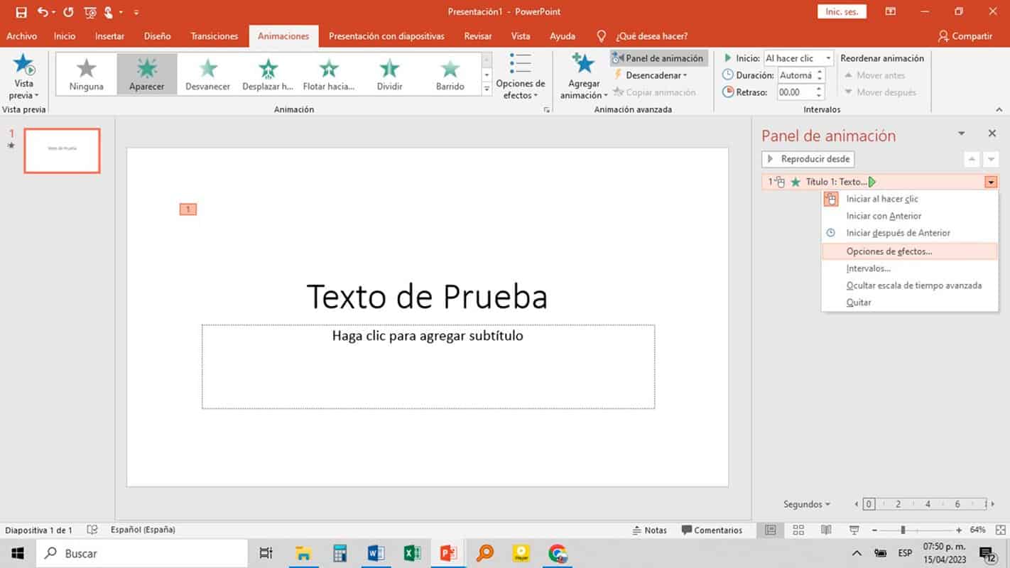 desplegar la animacion que se esta editando